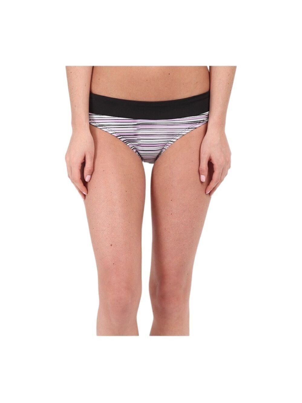 soybu Women Swimwear Black Amalfi Band Stripe Bikini Bottom
